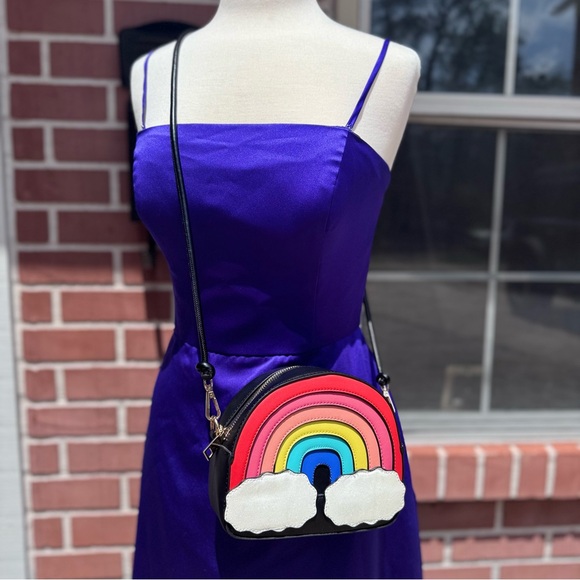 NWOT Betsey Johnson 🌈 Rainbow Crossbody Bag with Chain - Picture 5 of 11